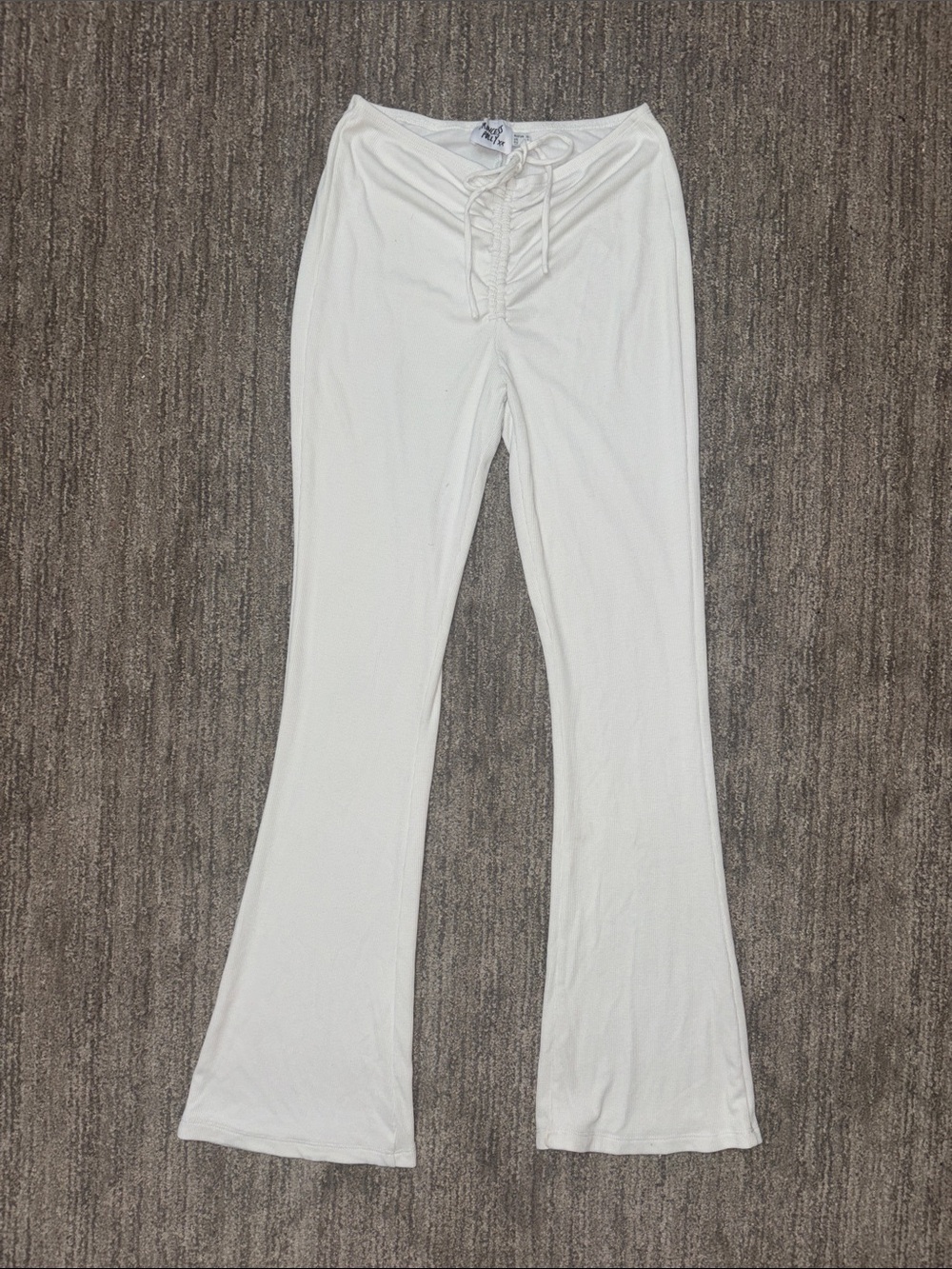 Princess Polly Imogen White Ribbed Pants